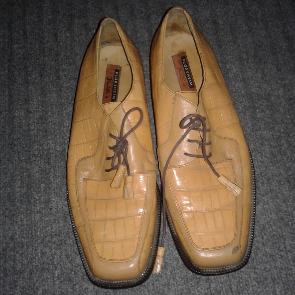 Tan church shoes